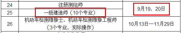 2015年一級建造師考試時間確定為9月19、20日