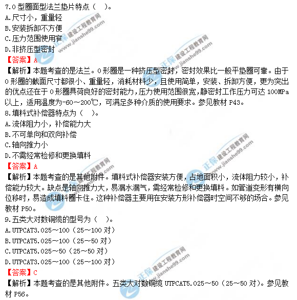 2018年造價工程師考試安裝計量答案解析