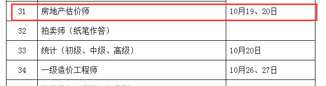 2019年房地產(chǎn)估價(jià)師考試時(shí)間