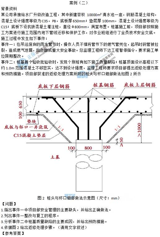 2019年二級(jí)建造師《市政工程》試題及答案解析案例二